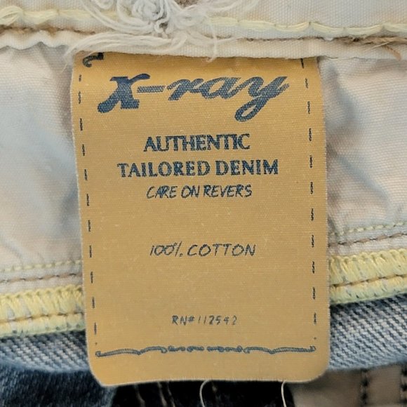 X-Ray Rainbow Embroidered Distressed Flare Denim Jeans - Picture 15 of 16